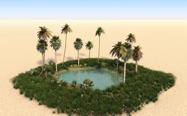 An oasis in a desert