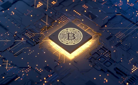 Bitcoin on a circuit board