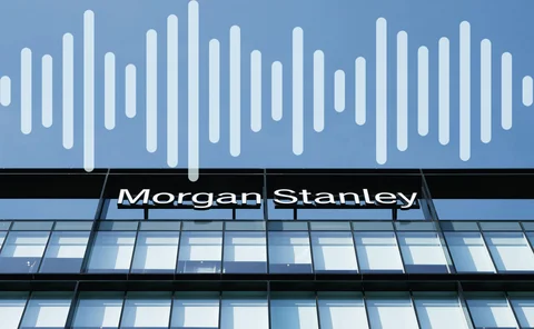 Morgan Stanley headquarters below Talking Heads 2025 ident