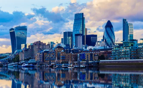 London skyline at sunset