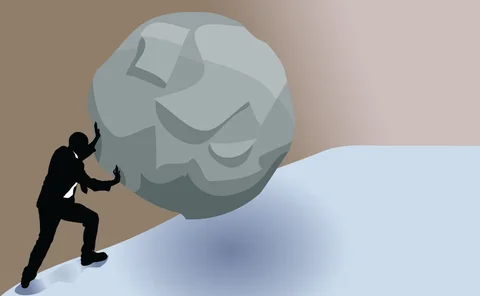 sisyphus uphill struggle