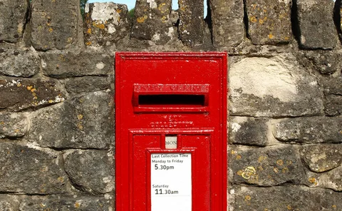 Red Royal Mail post box