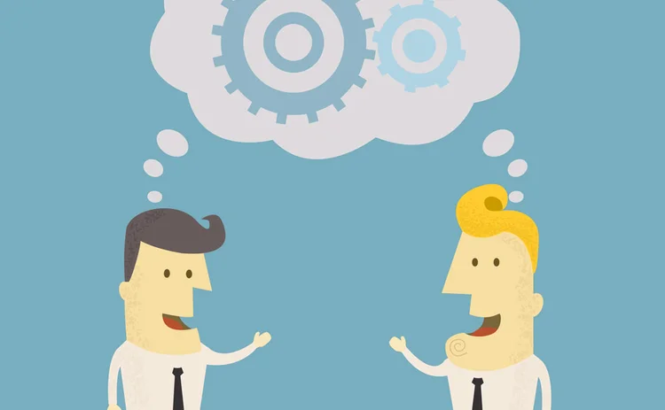 Illustration of men with thought cloud Illustration of men with thought cloud