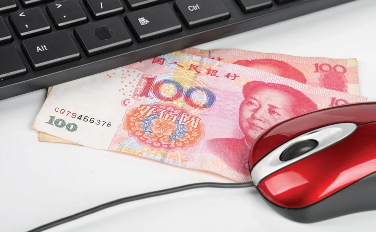 Keyboard, mouse and Chinese money Keyboard, mouse and Chinese money