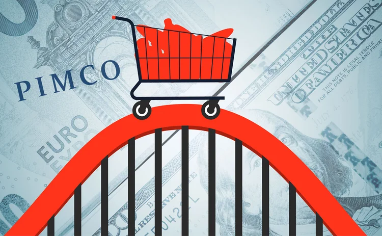 Shopping trolley at top of rollercoaster against a EUR/USD backdrop