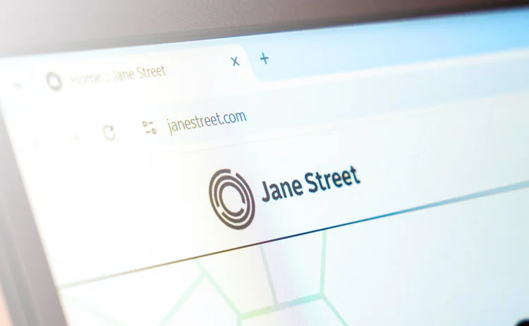 Jane Street website and logo viewed on a computer monitor