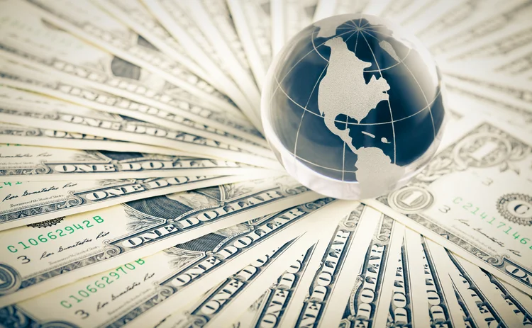 Dollars and a globe