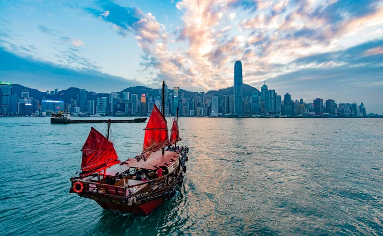 Boat outside Hong Kong Boat outside Hong Kong