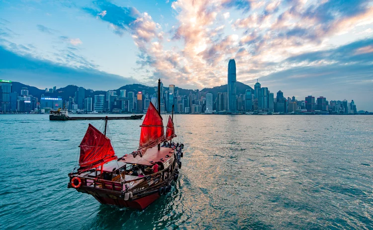 Boat outside Hong Kong