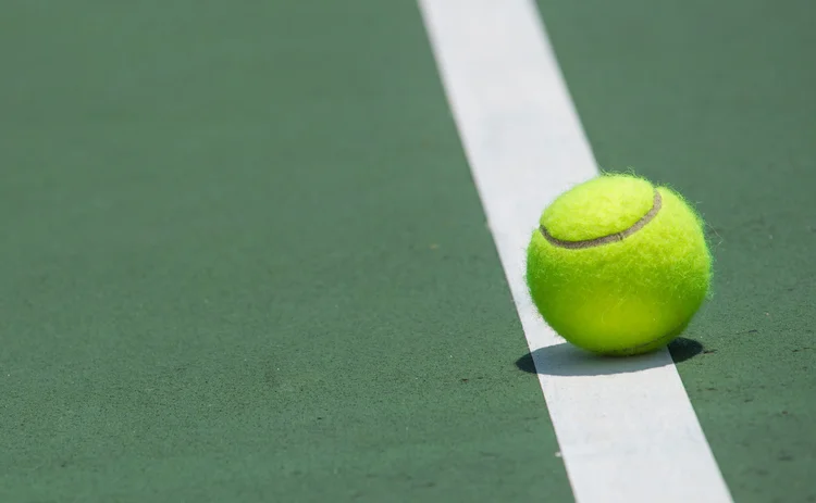 Tennis ball on the line