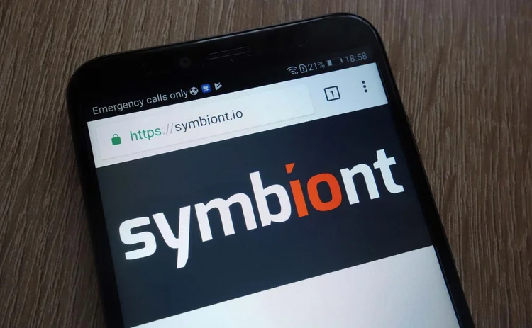 Symbiont logo on phone