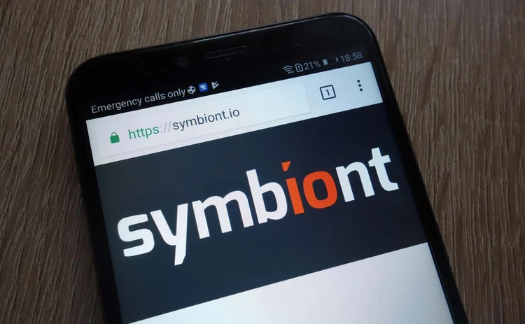 Symbiont logo on phone Symbiont logo on phone