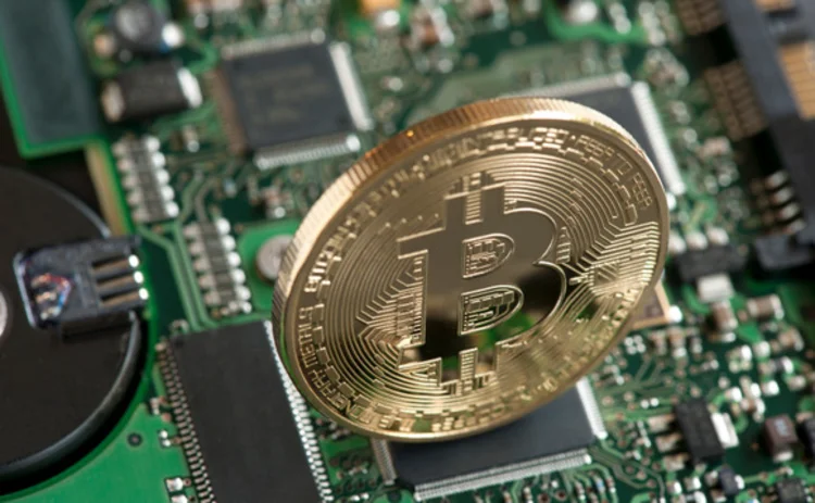 Bitcoin on circuit board