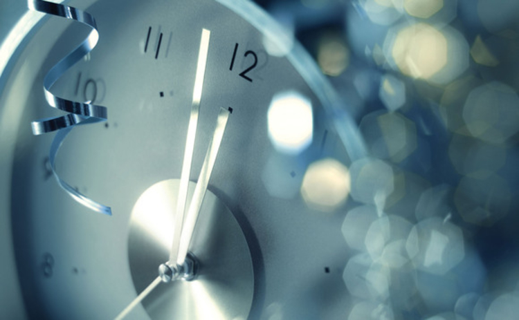 Clock close to midnight at new year