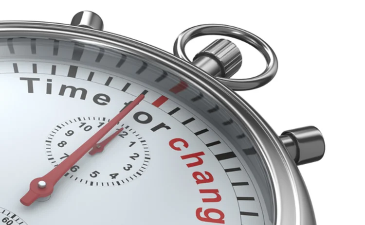 Time for change - stopwatch on white background Time for change - stopwatch on white background