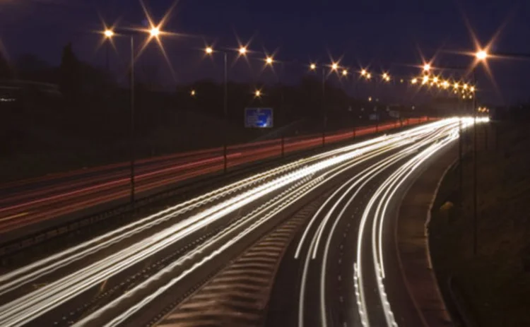 Lights of cars on a motorway Lights of cars on a motorway