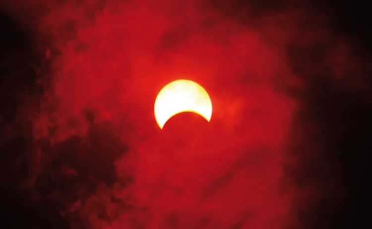 A partial eclipse of the sun