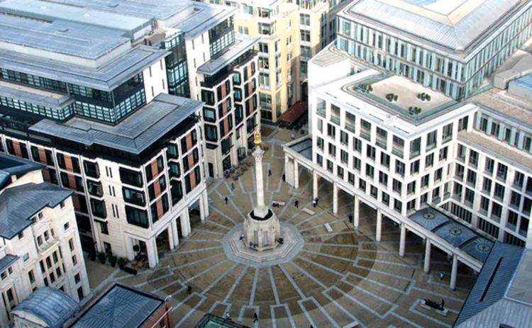 View of the London Stock Exchange from above View of the London Stock Exchange from above