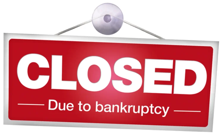 Closed sign - bankruptcy Closed sign - bankruptcy