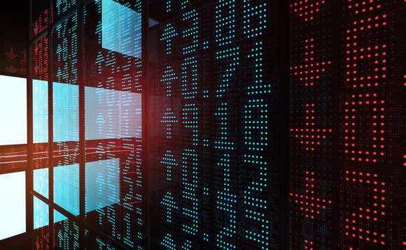 Electronic screen of rising and falling prices