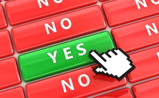 A cursor clicks on a ‘yes’ button