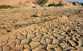 Parched earth in a dry riverbed