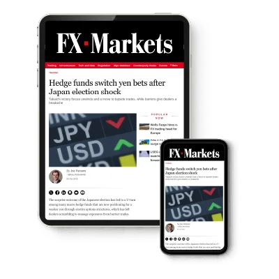 Devices displaying FX Markets image
