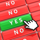 A cursor clicks on a ‘yes’ button