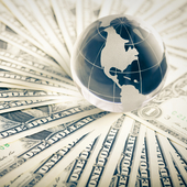 Dollars and a globe