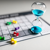 Calendar and hourglass